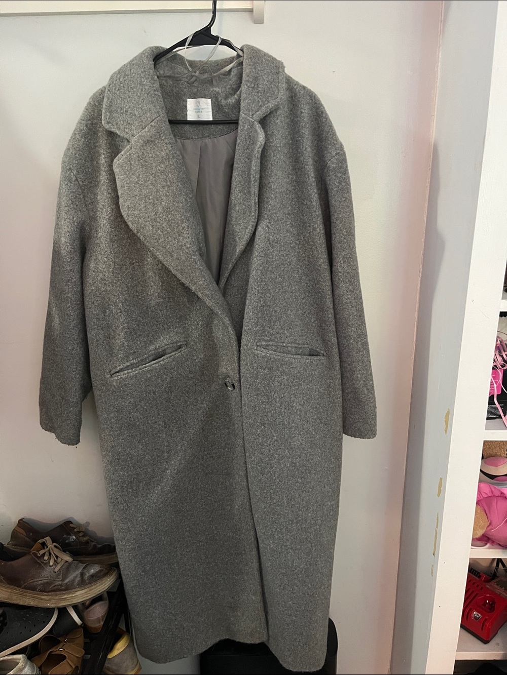 Primark Long Gray Wool-Blend Overcoat